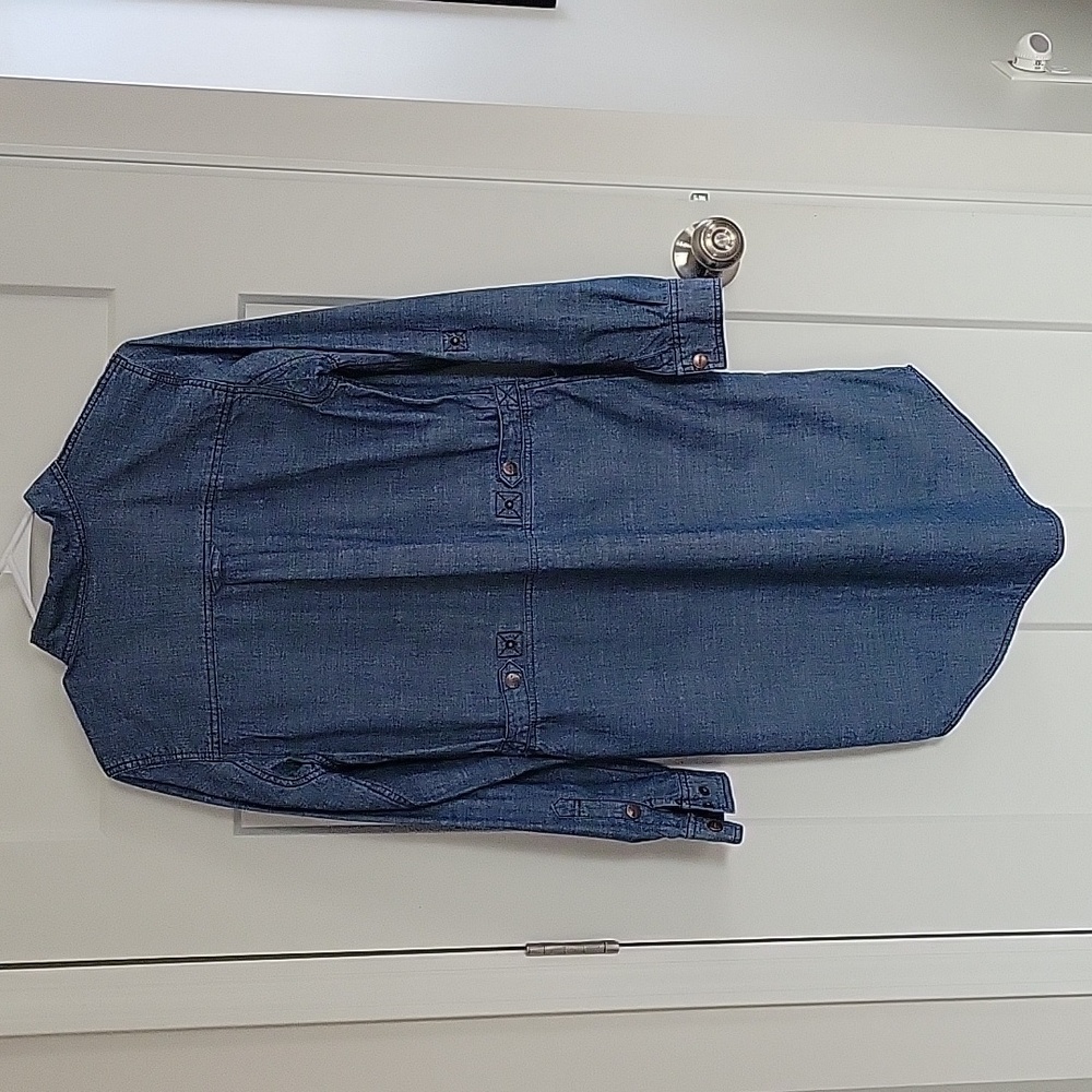 Duluth Trading Organic Cotton Rootstock Denim Long Sleeve Gardening Dress SZ XS - Picture 9 of 14